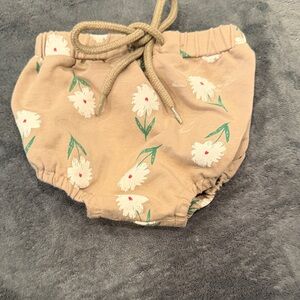 Charming Floral Beige Diaper Cover